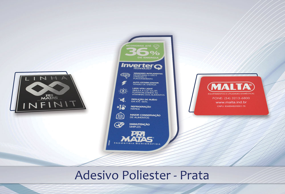 Adesivo Poliéster Prata