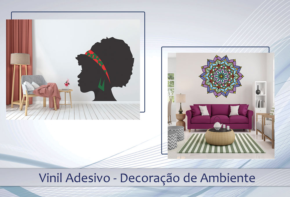 Ambiente decorado com adesivo